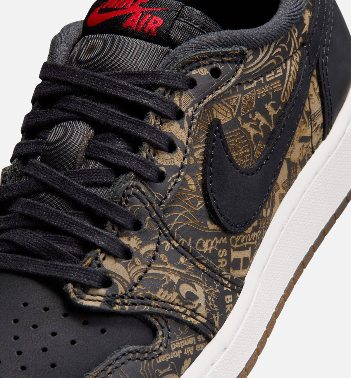 Air Jordan 1 Retro Low OG Laser Grade School Lifestyle Shoe - Black/Varsity Red/Summit White