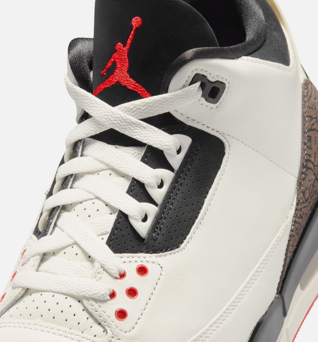 Air Jordan 3 Retro Sail and University Red Men's Lifestyle Shoe - Sail/Black/University Red/Pale Ivory