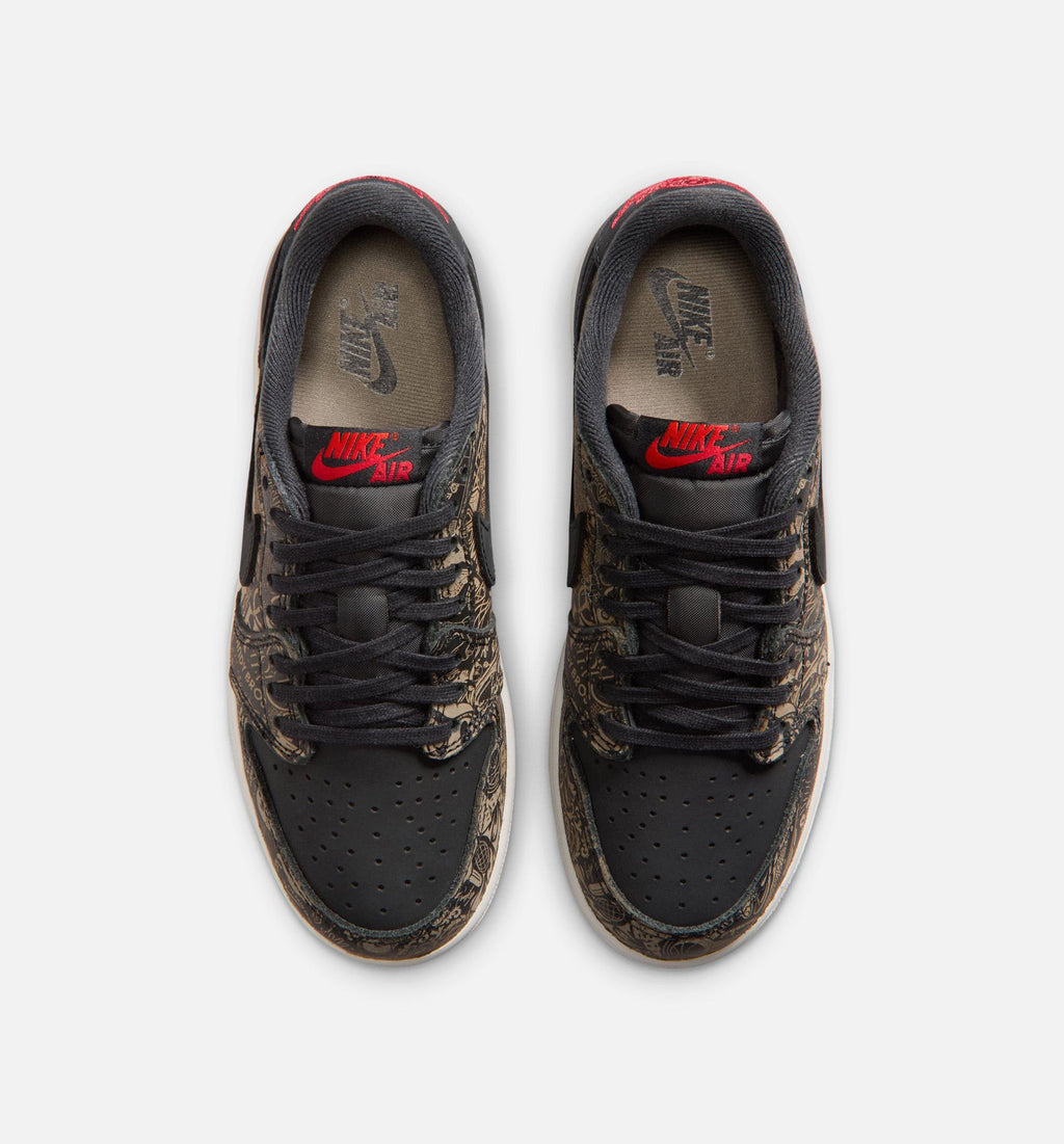 Air Jordan 1 Retro Low OG Laser Grade School Lifestyle Shoe - Black/Varsity Red/Summit White