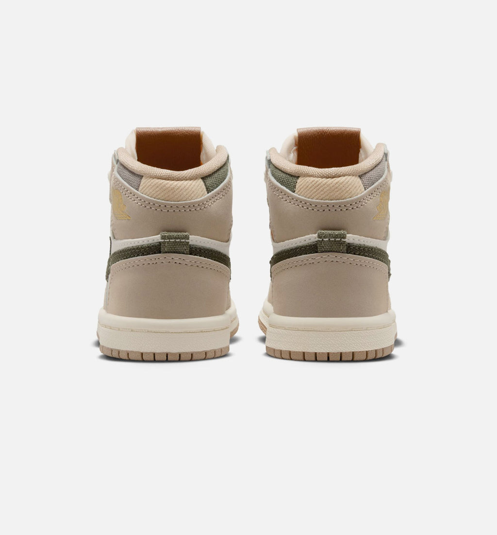 Air Jordan 1 Retro High OG Infant/Toddler Lifestyle Shoe - Khaki/Sail/Coconut Milk/Cargo Khaki
