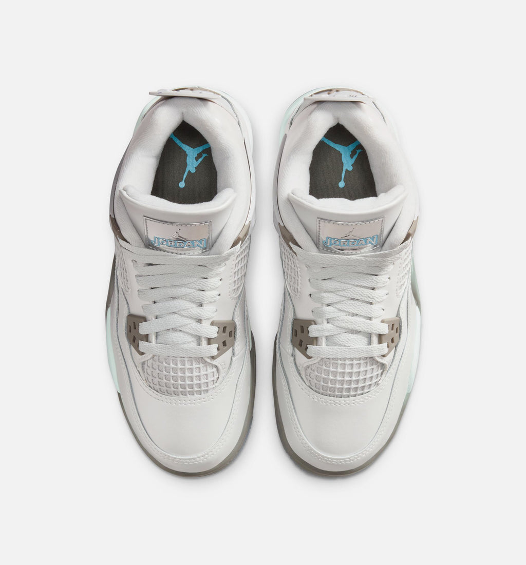 Air Jordan 4 Retro Blue Chill Grade School Lifestyle Shoe - Photon Dust/Blue Chill/Flat Pewter/White/Blue Tint