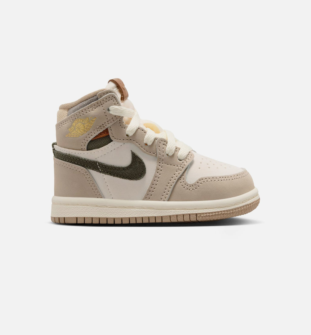 Air Jordan 1 Retro High OG Infant/Toddler Lifestyle Shoe - Khaki/Sail/Coconut Milk/Cargo Khaki