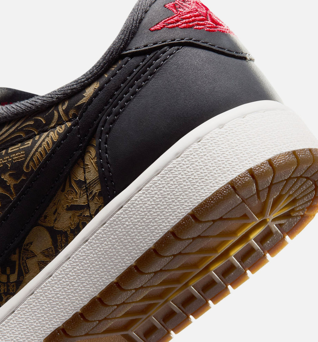 Air Jordan 1 Retro Low OG Laser Grade School Lifestyle Shoe - Black/Varsity Red/Summit White