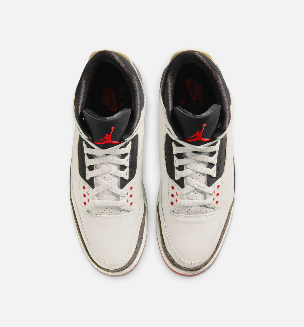 Air Jordan 3 Retro Sail and University Red Men's Lifestyle Shoe - Sail/Black/University Red/Pale Ivory