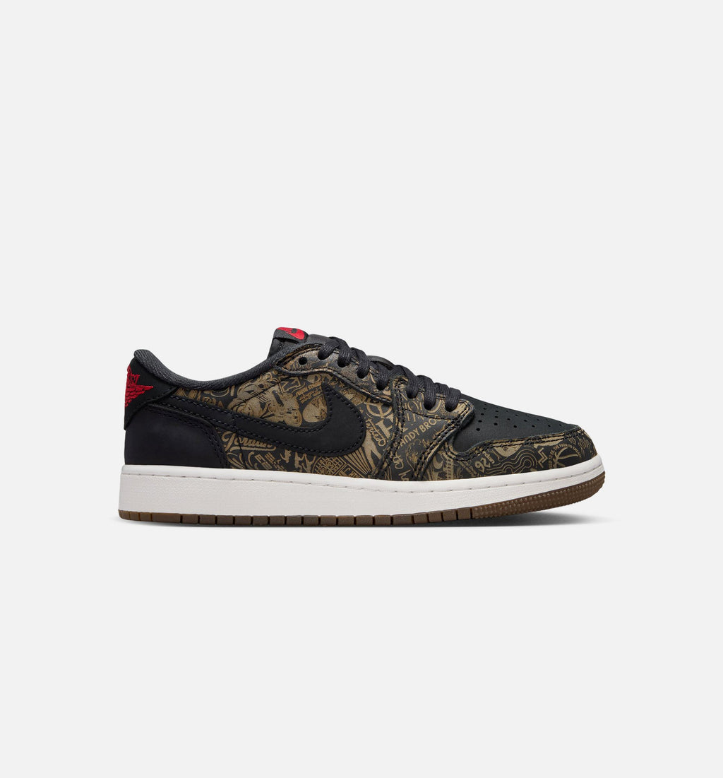 Air Jordan 1 Retro Low OG Laser Grade School Lifestyle Shoe - Black/Varsity Red/Summit White