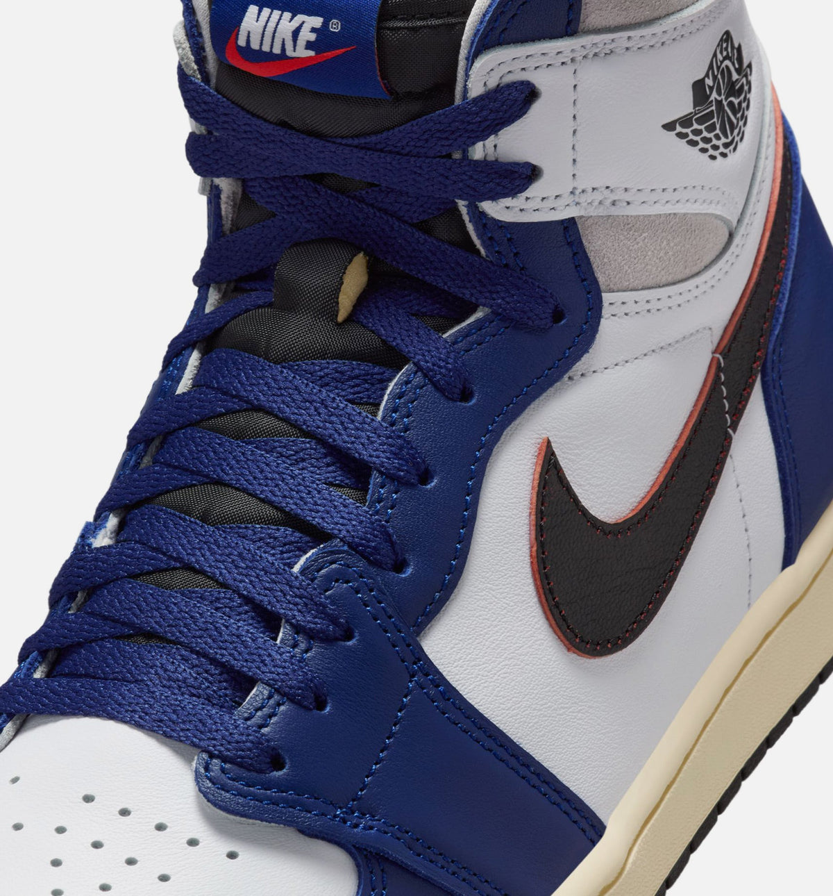 Air Jordan 1 Retro High OG Rare Air Men's Lifestyle Shoe - White/Black/Neutral Grey/Deep Royal Blue